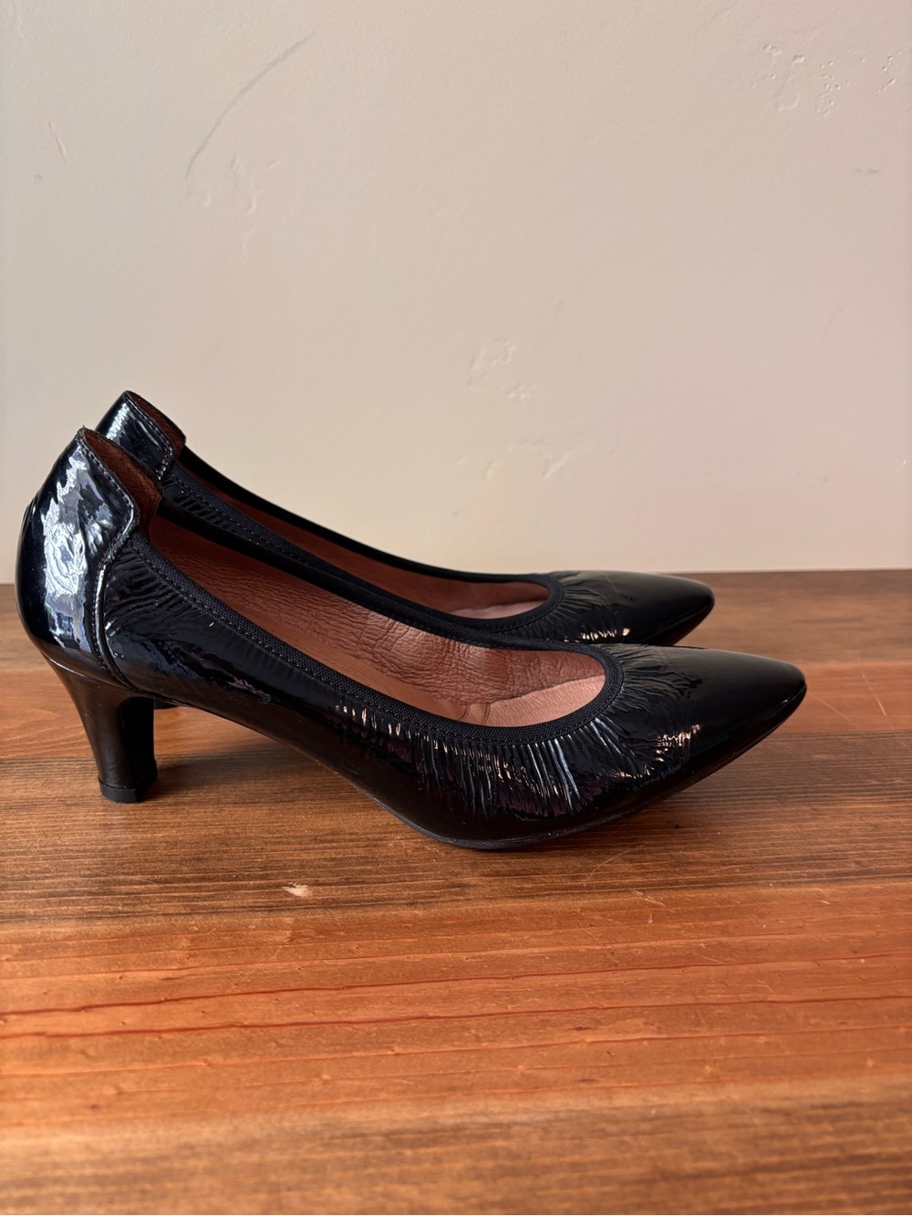 Wonders Black Patent Leather heels size 38